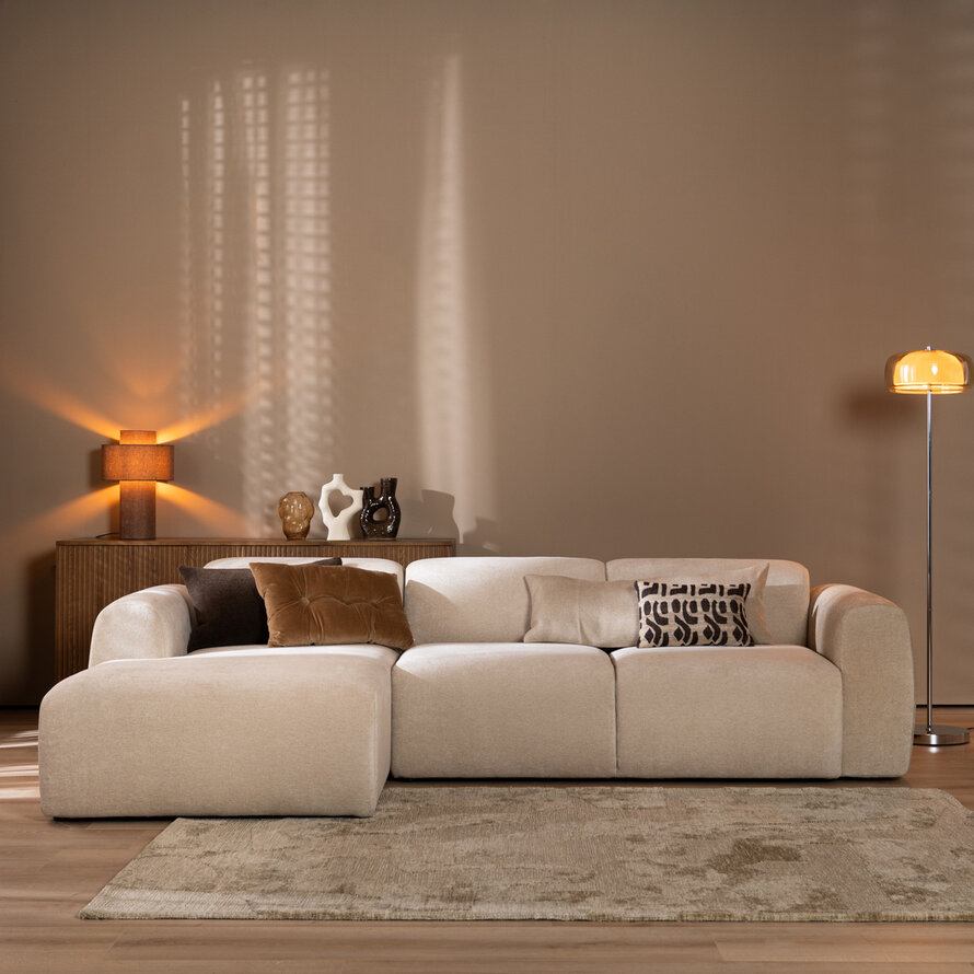 Ecksofa Maine Chenille beige links