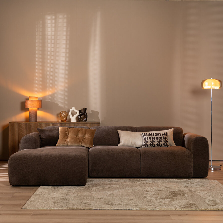 Ecksofa Maine Chenille braun links