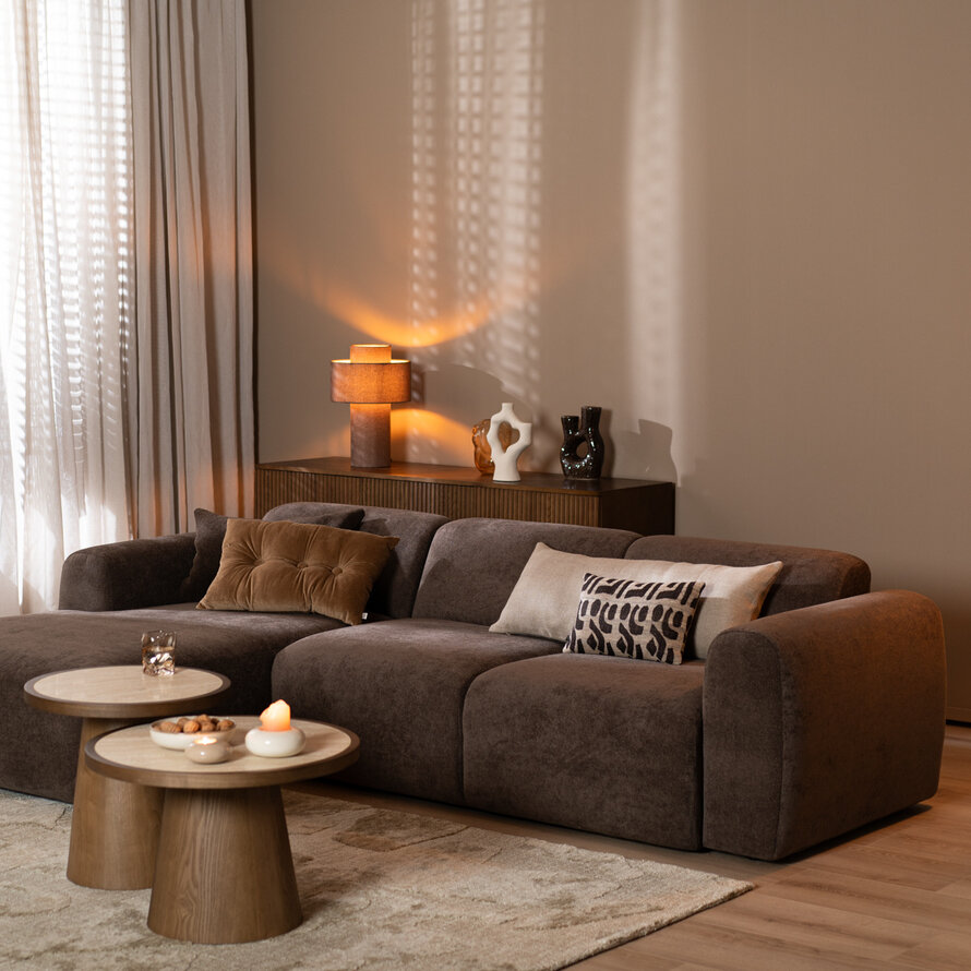 Ecksofa Maine Chenille braun links