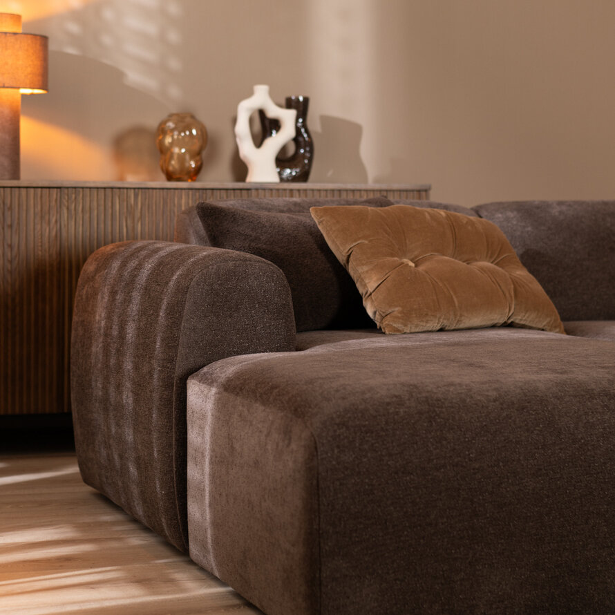 Ecksofa Maine Chenille braun links