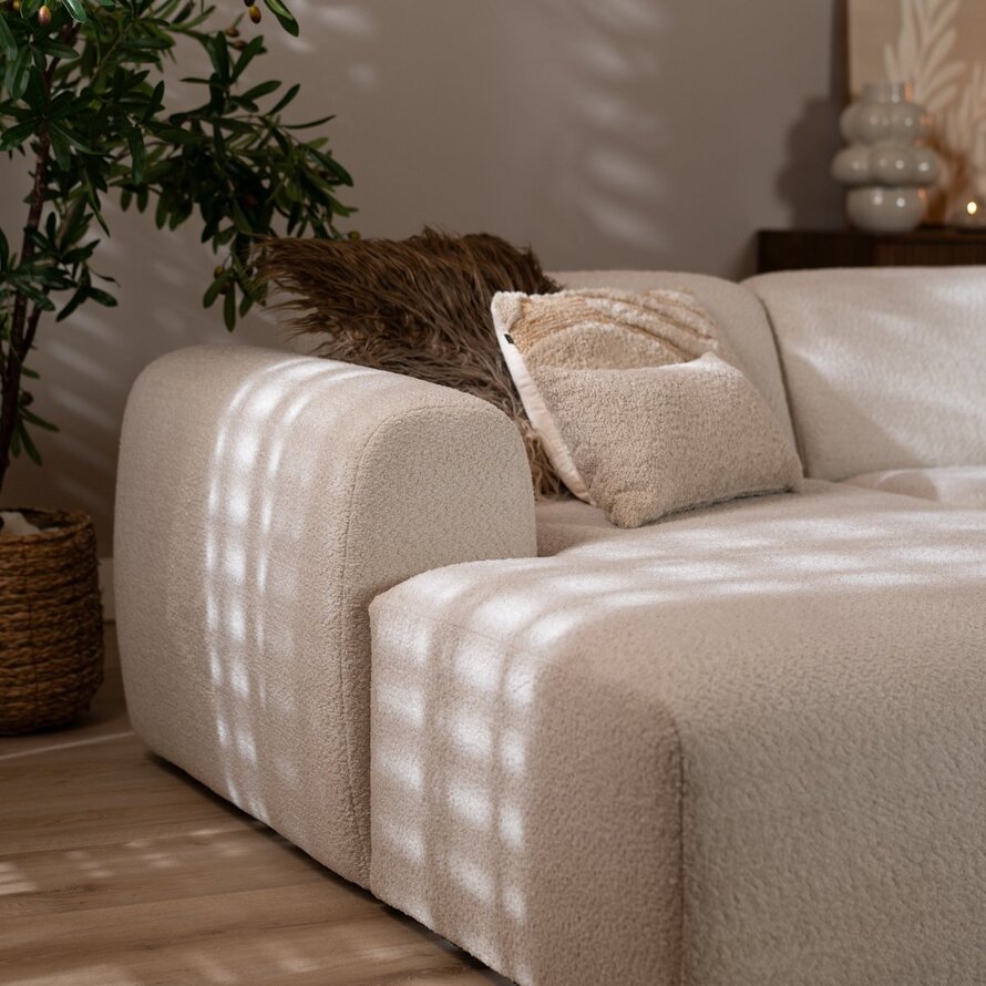 Ecksofa Maine Bouclé off white links