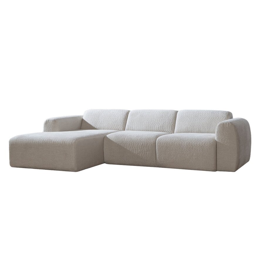 Ecksofa Maine Bouclé off white links