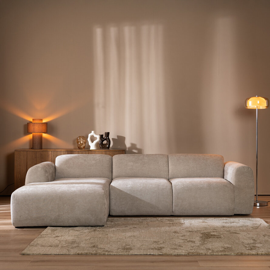 Ecksofa Maine Stoff taupe links