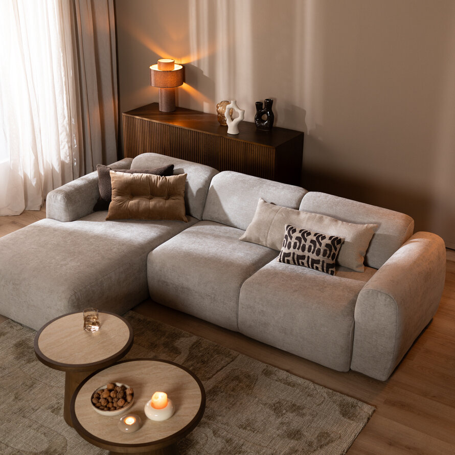 Ecksofa Maine Stoff taupe links