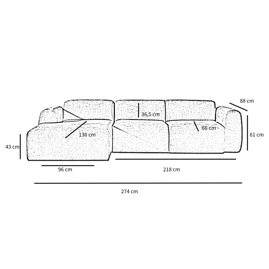 Ecksofa Maine Bouclé terrakotta links