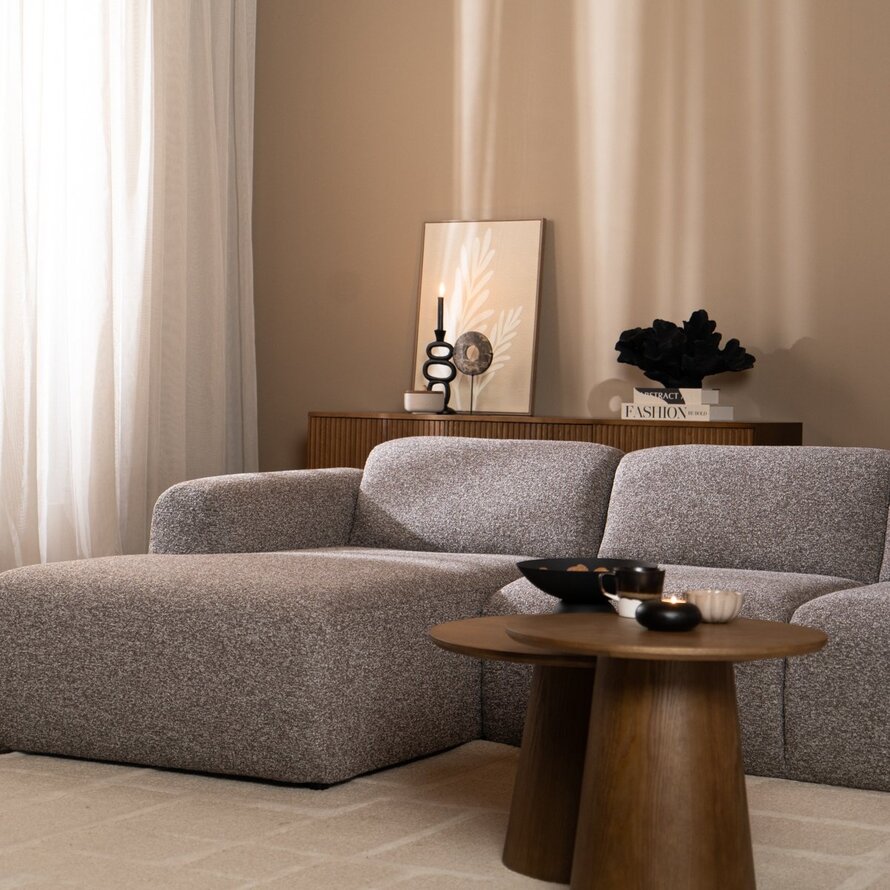 Ecksofa Maine Bouclé braun/grau links