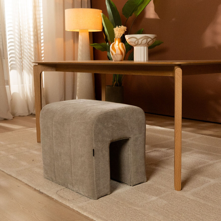 Modularer Hocker Seth Chenille taupe