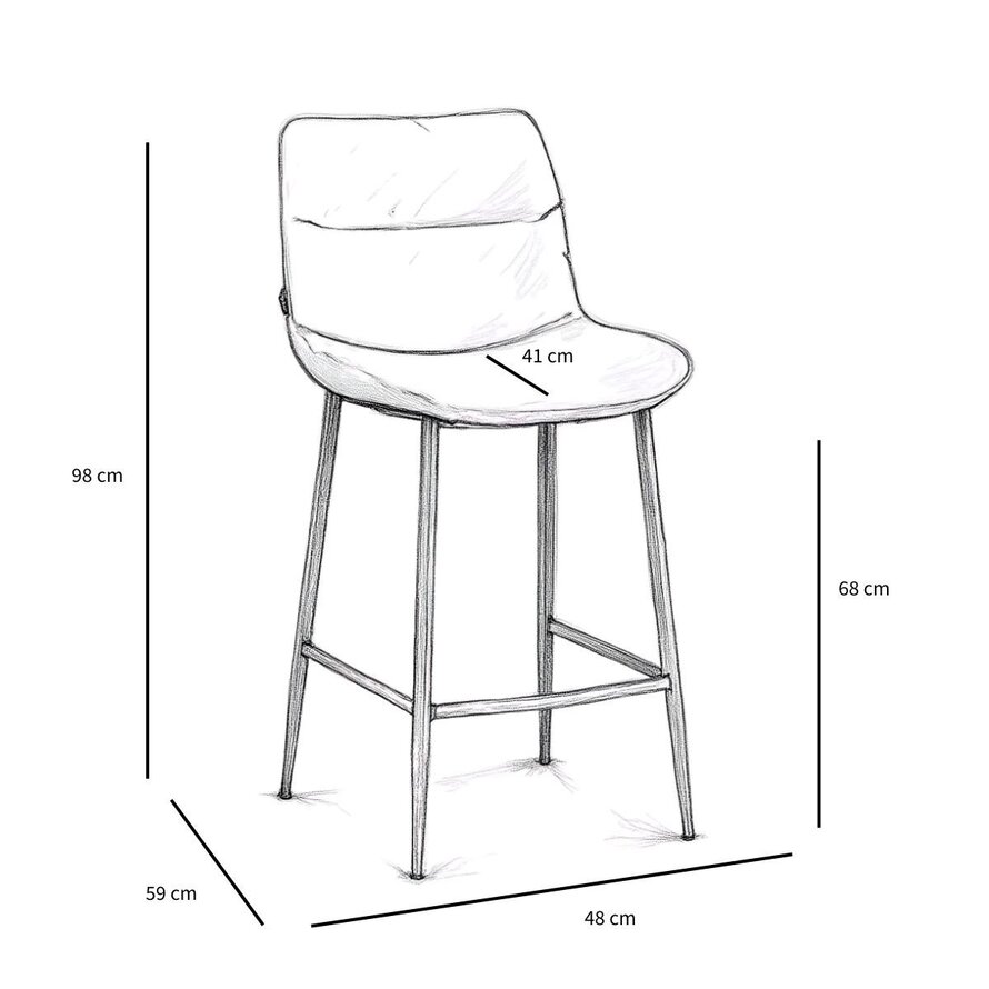 Barhocker Trevi Stoff off white/braun 68 cm