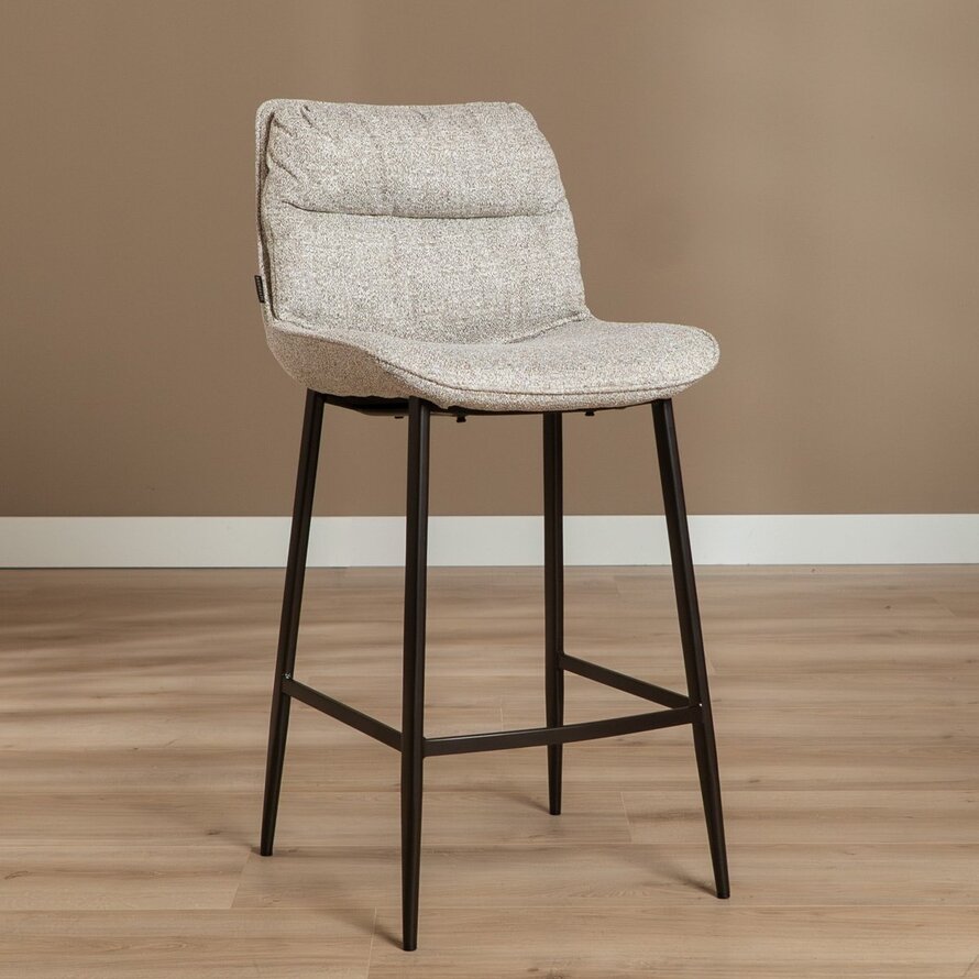 Barhocker Trevi Stoff off white/braun 68 cm