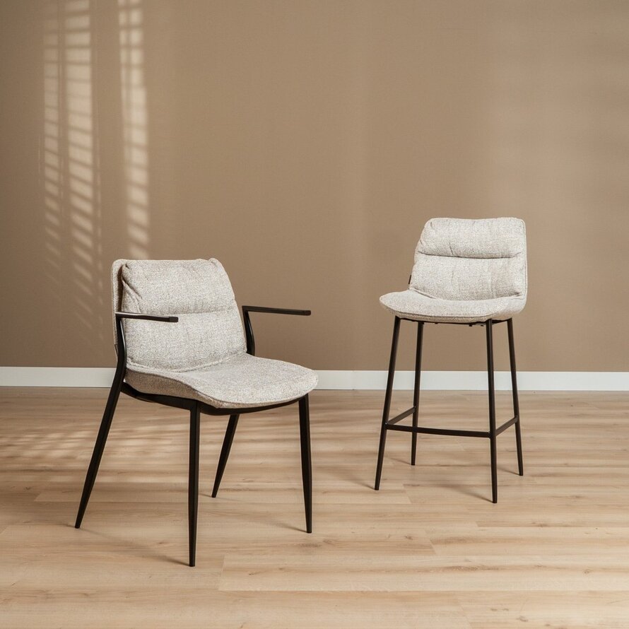 Stuhl Trevi Stoff off white/braun