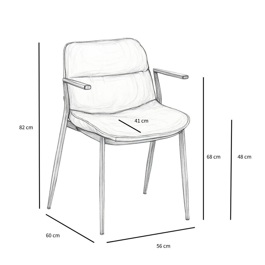 Stuhl Trevi Stoff off white/braun