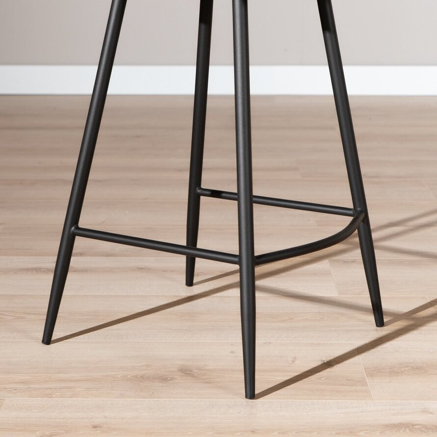 Einzelne verstellbare Barhockerbeine Mikky aus schwarzem Metall 65–78 cm