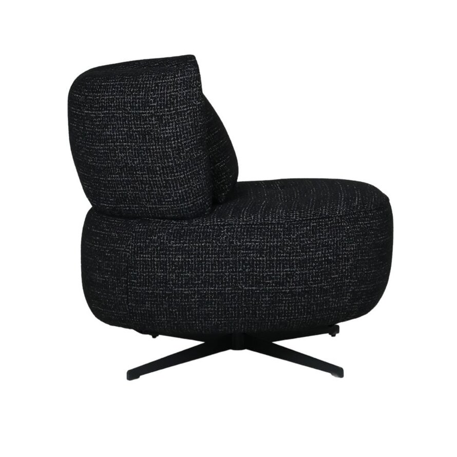 Sessel Fallon drehbar melierter Stoff schwarz