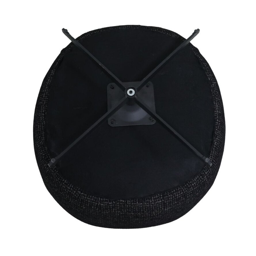 Sessel Fallon drehbar melierter Stoff schwarz