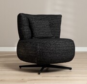 Bronx71 Sessel Fallon drehbar melierter Stoff schwarz