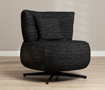 Bronx71 Sessel Fallon drehbar melierter Stoff schwarz