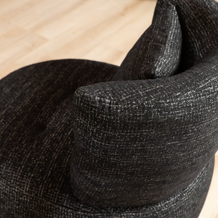 Sessel Fallon drehbar melierter Stoff schwarz