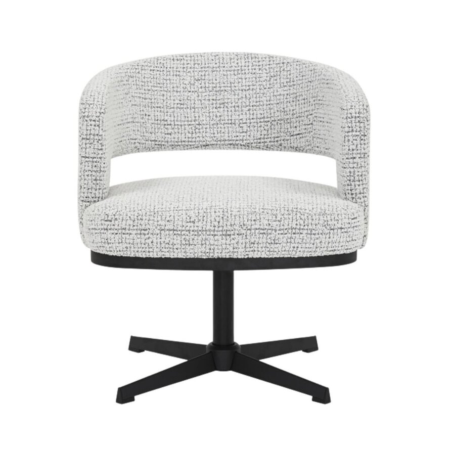 Sessel Gino drehbar melierter Stoff off white/schwarz