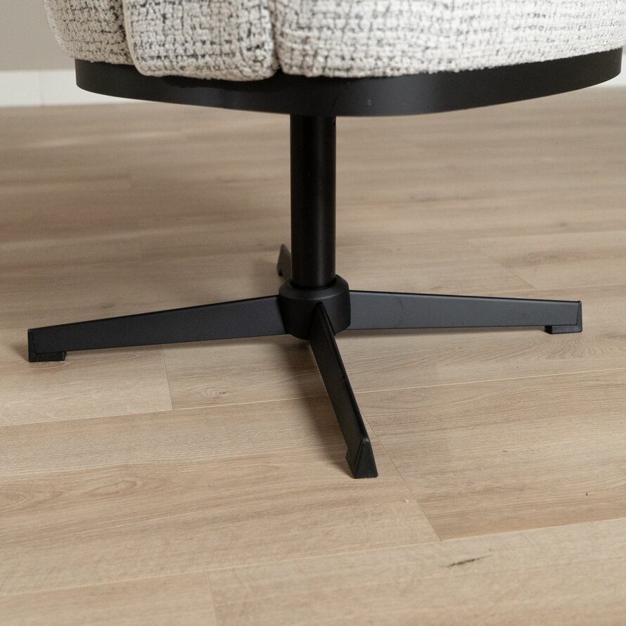 Sessel Gino drehbar melierter Stoff off white/schwarz