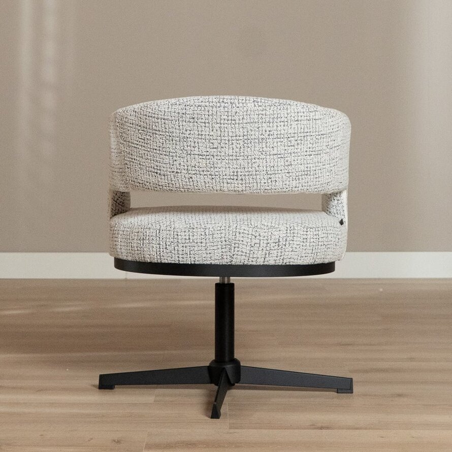 Sessel Gino drehbar melierter Stoff off white/schwarz
