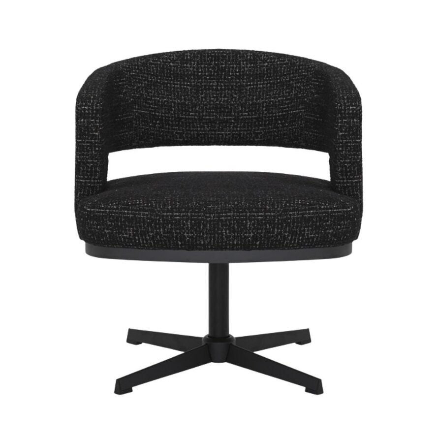 Sessel Gino drehbar melierter Stoff schwarz