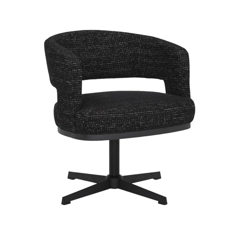 Sessel Gino drehbar melierter Stoff schwarz