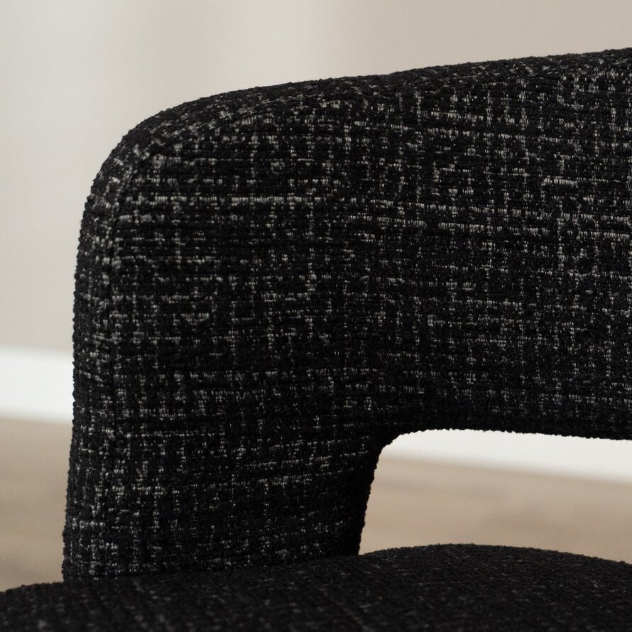 Sessel Gino drehbar melierter Stoff schwarz