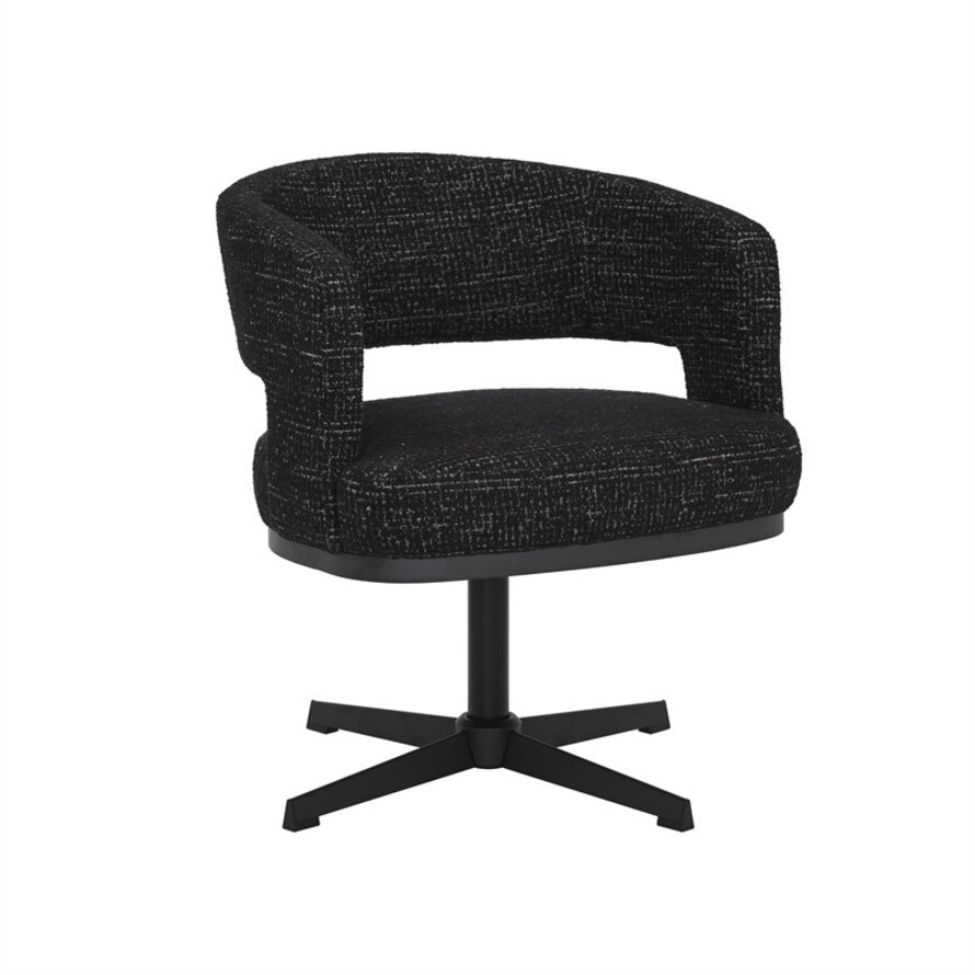 Sessel Gino drehbar melierter Stoff schwarz
