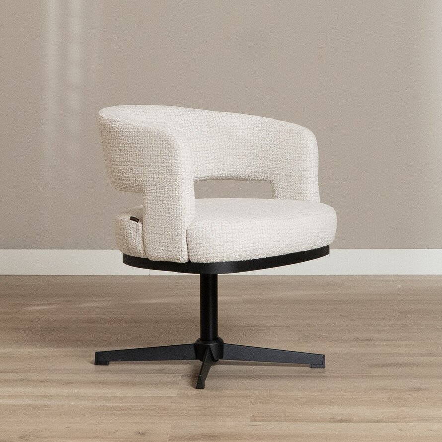 Sessel Gino drehbar melierter Stoff beige