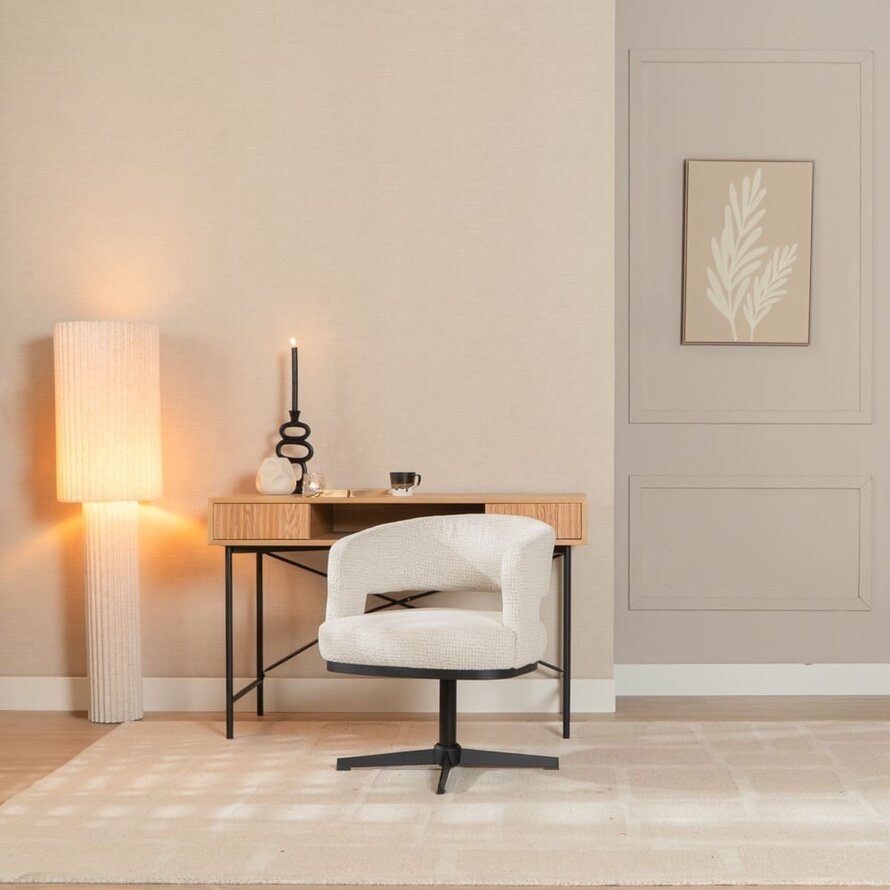 Sessel Gino drehbar melierter Stoff beige