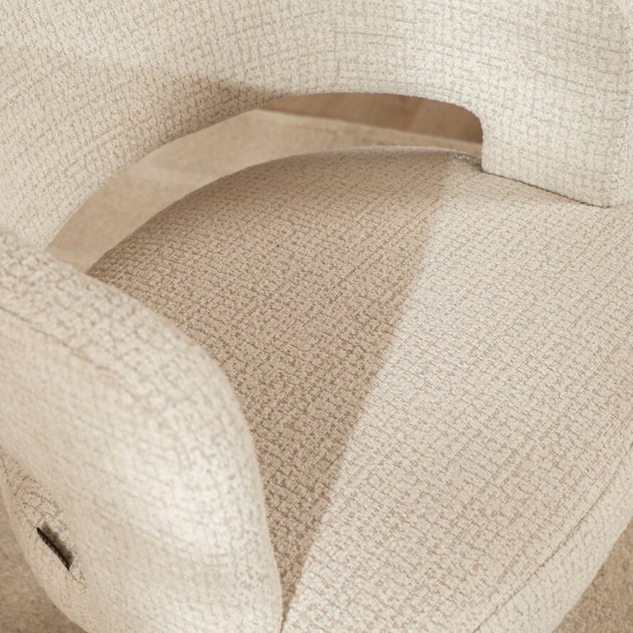 Sessel Gino drehbar melierter Stoff beige