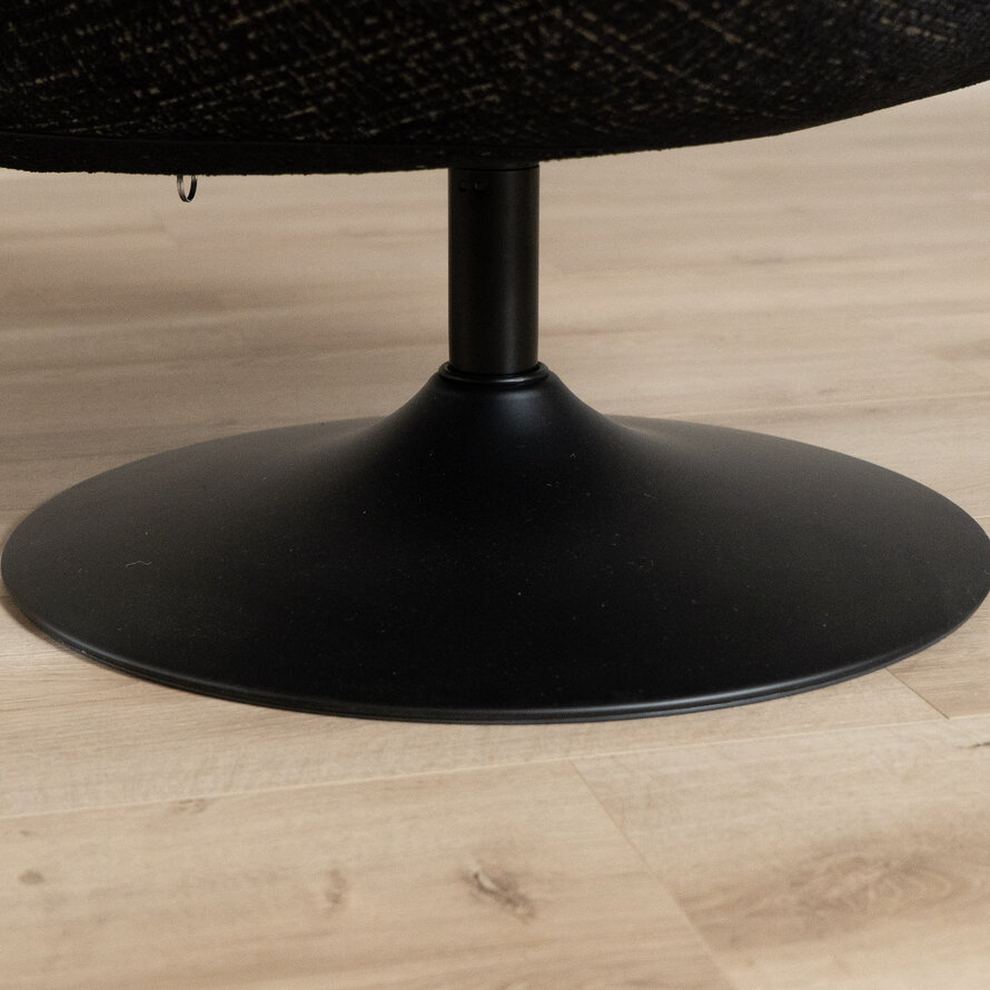 Sessel Moira drehbar melierter Stoff schwarz