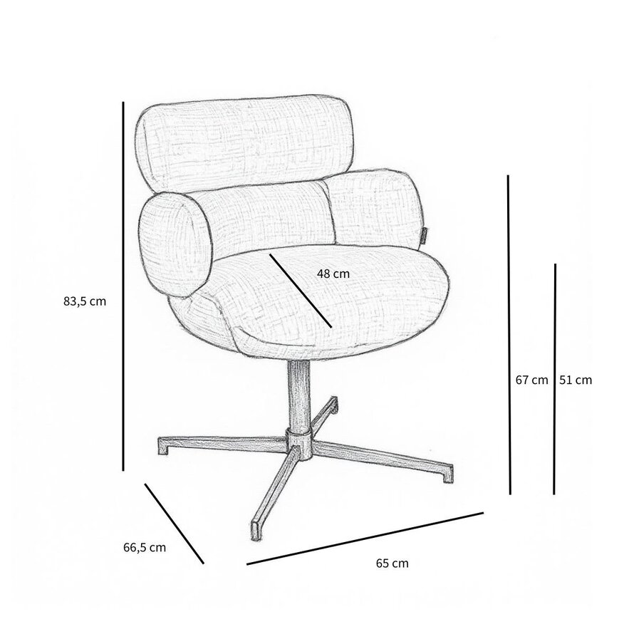 Stuhl Coco drehbar Stoff meliert beige