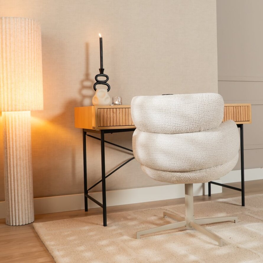 Stuhl Coco drehbar Stoff meliert beige