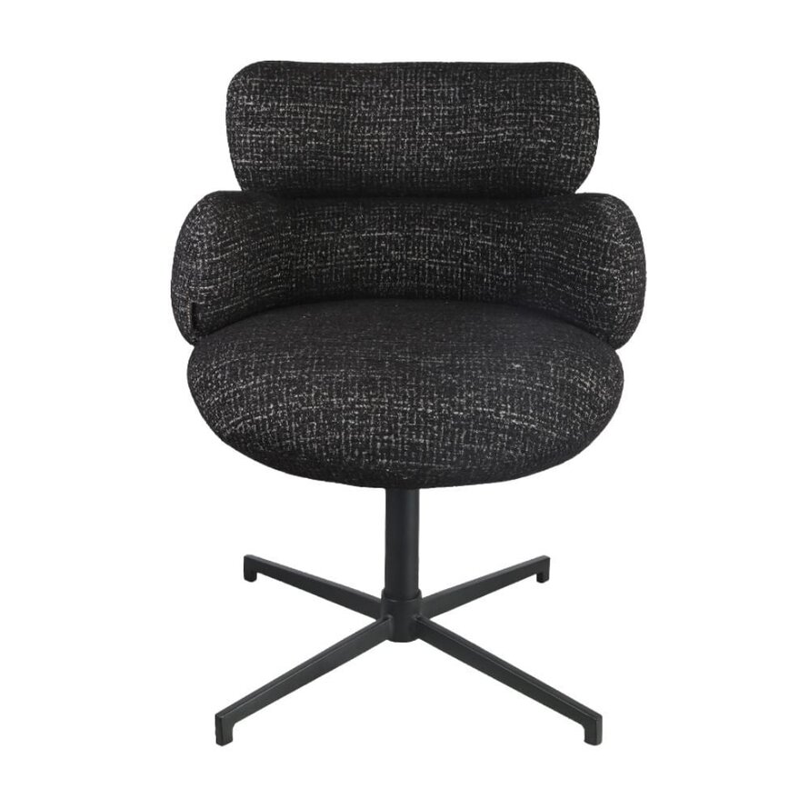 Stuhl Coco drehbar Stoff meliert schwarz
