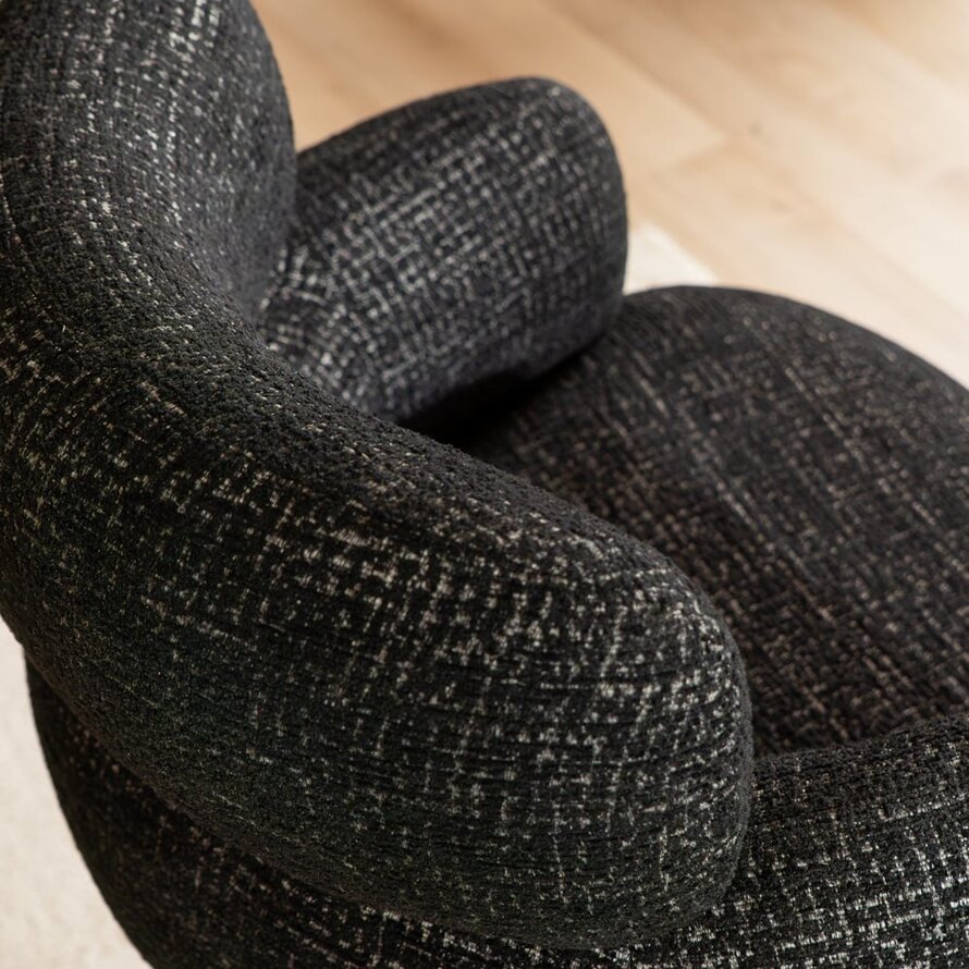 Stuhl Coco drehbar Stoff meliert schwarz