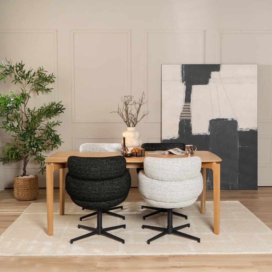 Stuhl Coco drehbar Stoff meliert schwarz