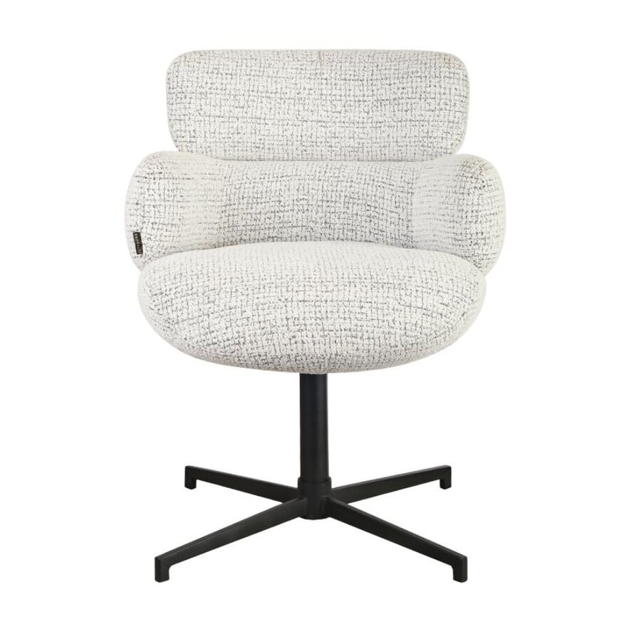 Stuhl Coco drehbar Stoff meliert off white/ schwarz