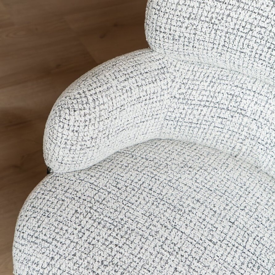 Stuhl Coco drehbar Stoff meliert off white/ schwarz
