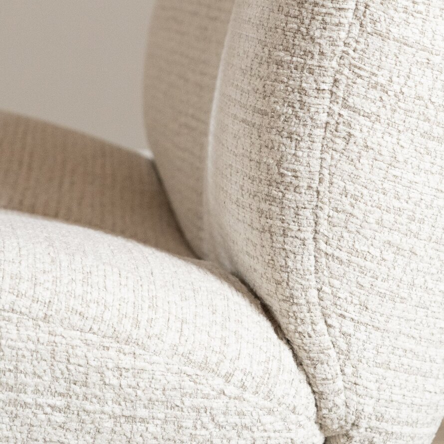 Sessel Moira drehbar melierter Stoff beige