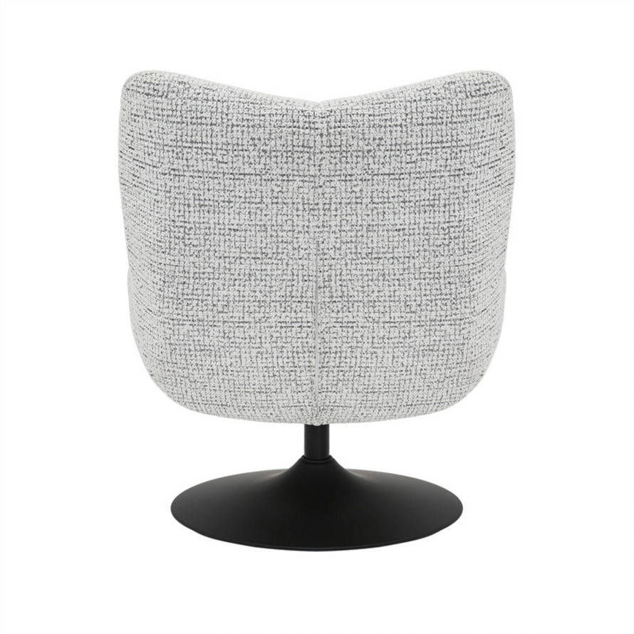 Sessel Moira drehbar melierter Stoff off-white/ schwarz