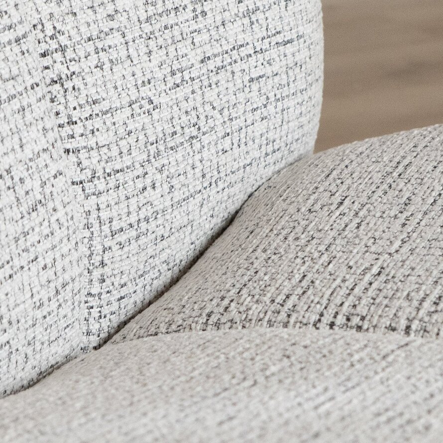 Sessel Moira drehbar melierter Stoff off-white/ schwarz