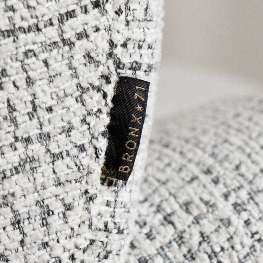 Sessel Moira drehbar melierter Stoff off-white/ schwarz