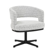 Bronx71 Sessel Gino drehbar melierter Stoff off white/schwarz