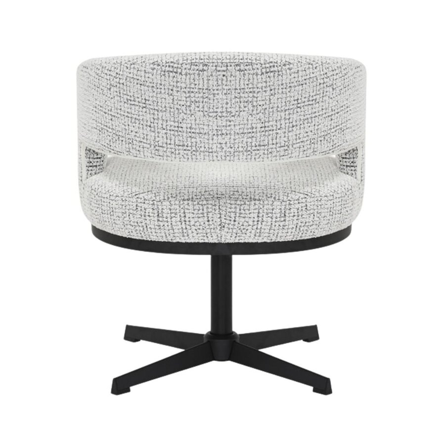 Sessel Gino drehbar melierter Stoff off white/schwarz
