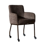 Bronx71 Stuhl Finn auf Rollen Chenille braun