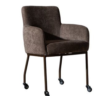 Bronx71 Stuhl Finn auf Rollen Chenille braun