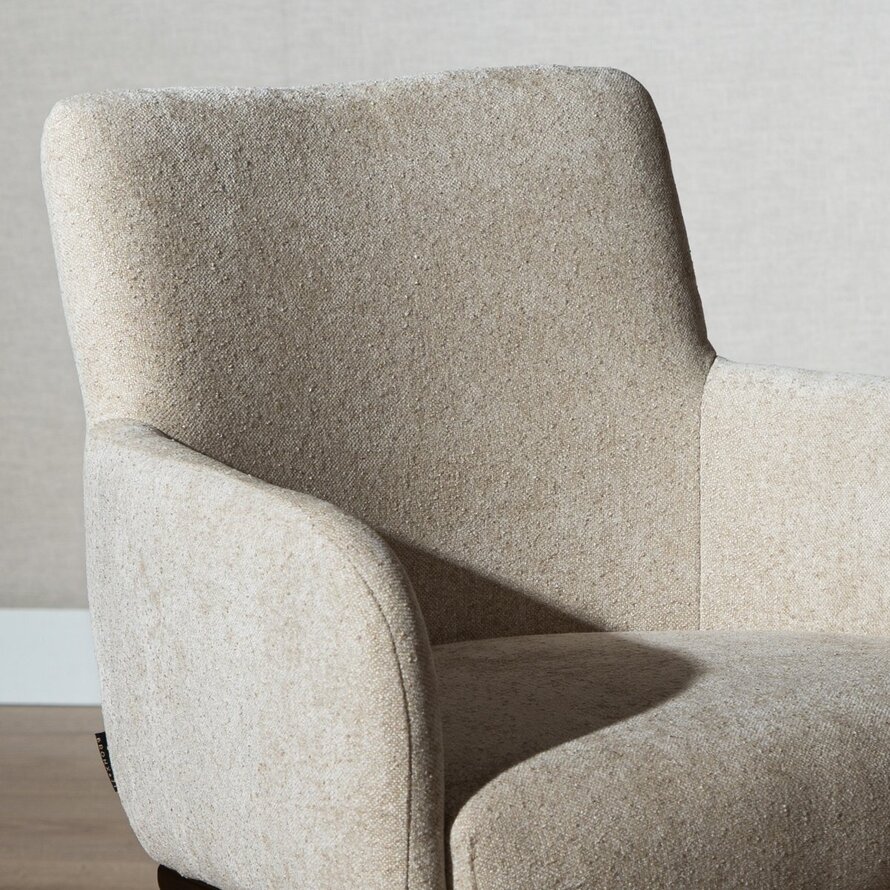 Stuhl Finn auf Rollen Chenille beige