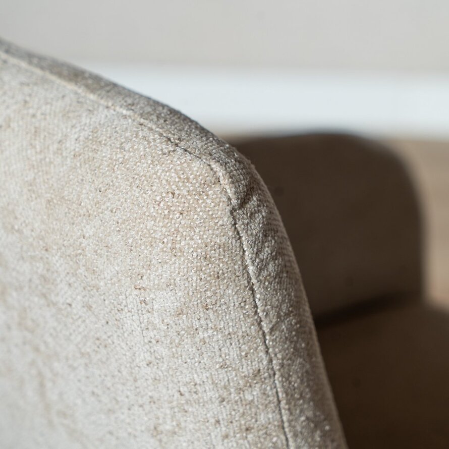 Stuhl Finn auf Rollen Chenille beige