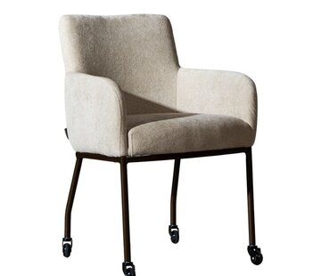 Bronx71 Stuhl Finn auf Rollen Chenille beige